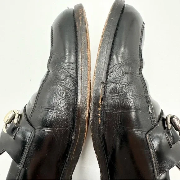 Gucci Horsebit Shiny Black Dress Loafers Shoes # 110-1362 Size 42 E